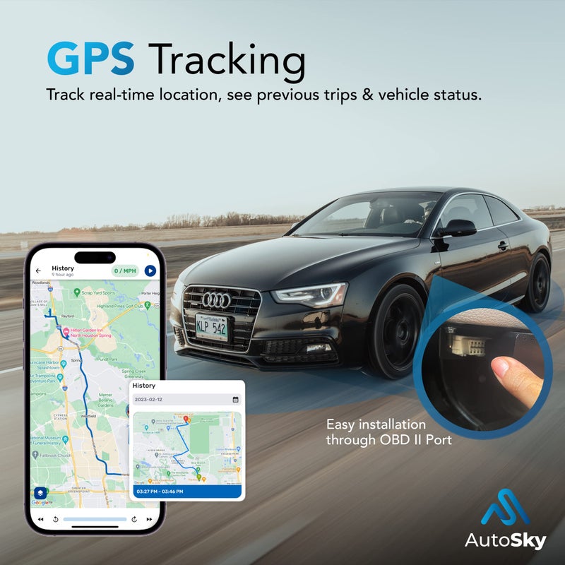 AutoSky جهاز تتبع GPS للسيارات AutoSky، OBDII، 4G LTE، نموذج - AVT-210، موقع السيارة، تاريخ الرحلات، تنبيهات القيادة، سياج جغرافي، مطور في الولايات المتحدة، للعائلات أو الأساطيل - Image 5