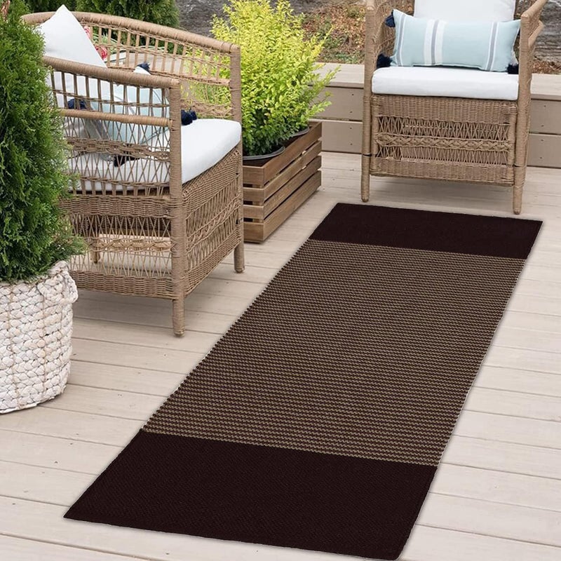 STONEMUNK ® Runner for Living Room | 22x60 Inch | Indoor Floor Rugs for Bedroom | Suitable for Home or Office | Runner for Kichen | Machine Washable Carpet | Cotton Runner - (Coffee - S) - Image 2