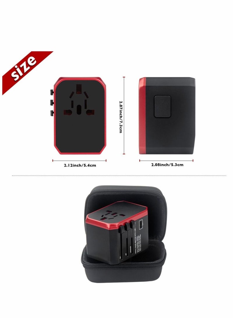 Captaintech European Travel Plug Adapter,  Worldwide Travel Adapter, 4 USB Ports with 5.6A High Speed Charger and 1 3.0A Type C International Wall Charger All in One Universal Adaptor - Image 1