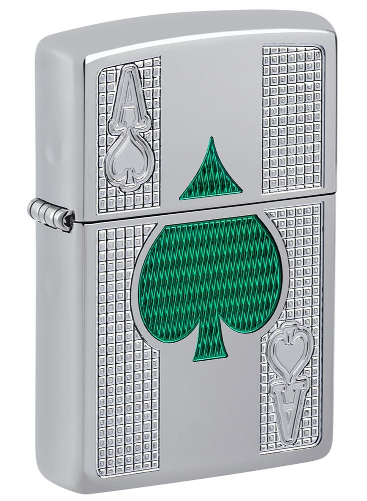 Zippo Ae401575 167 Ace Design Armor High Polish Chrome Windproof Lighter - Image 1