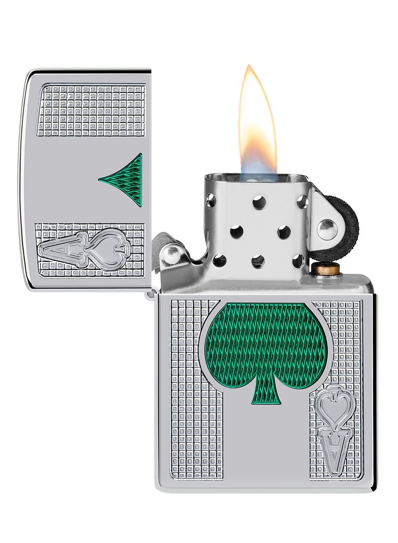 Zippo Ae401575 167 Ace Design Armor High Polish Chrome Windproof Lighter - Image 3