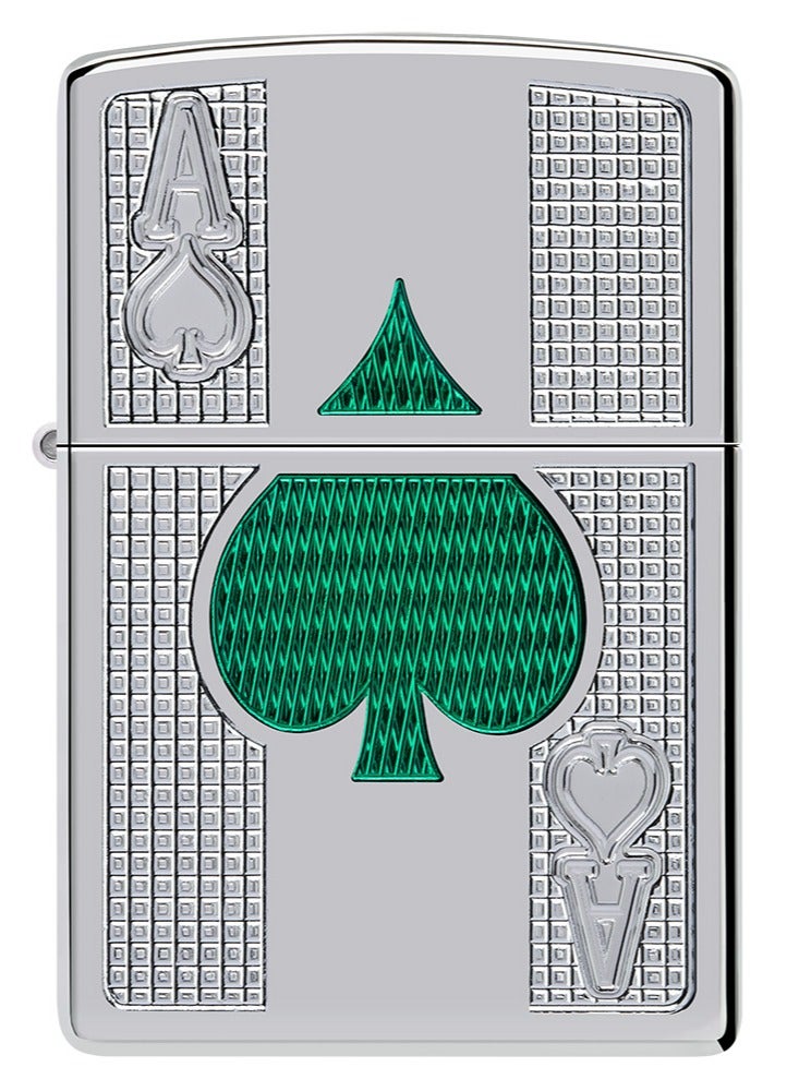 Zippo Ae401575 167 Ace Design Armor High Polish Chrome Windproof Lighter - Image 2