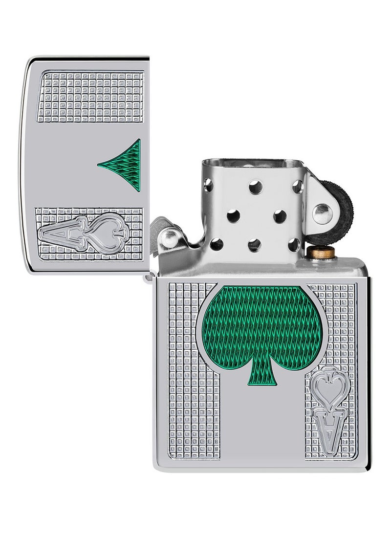 Zippo Ae401575 167 Ace Design Armor High Polish Chrome Windproof Lighter - Image 4