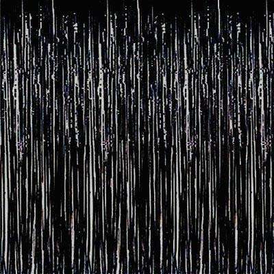 flavouredlove Foil Fringe Curtain(s) 3x6 Feet for Birthday, Anniversaries, Graduation, Retirement, Baby Shower Decoration (Pack of 1, Black) - Image 1