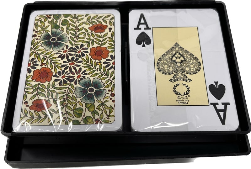 DA VINCI Fiori, Italian 100% Plastic Playing Cards 2 Deck Set, Poker Size Large Print Jumbo Index - Image 5