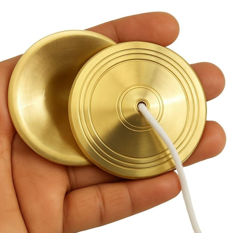 MAYAPURI Kansa/Bronze Manjeera (3 Inches, Pair) | Traditional Indian Hand Cymbals for Bhajan, Kirtan, Puja & Folk Music - Image 1