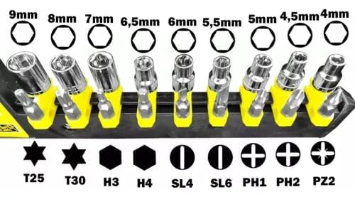SNE 19 Piece Ratchet Socket Wrench Set with Quick Release Handle Yellow and Black - Image 3