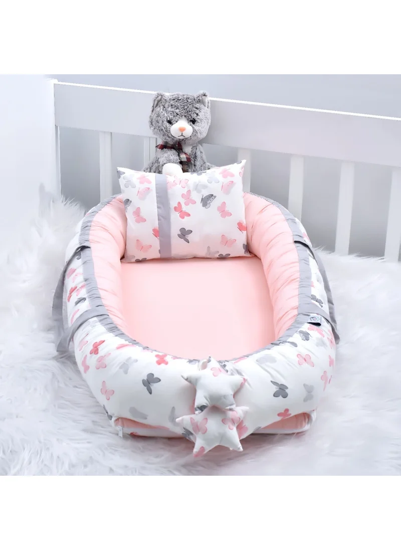 Ebabynest Kelebek Series Powder Butterfly Gray Combination Babynest
