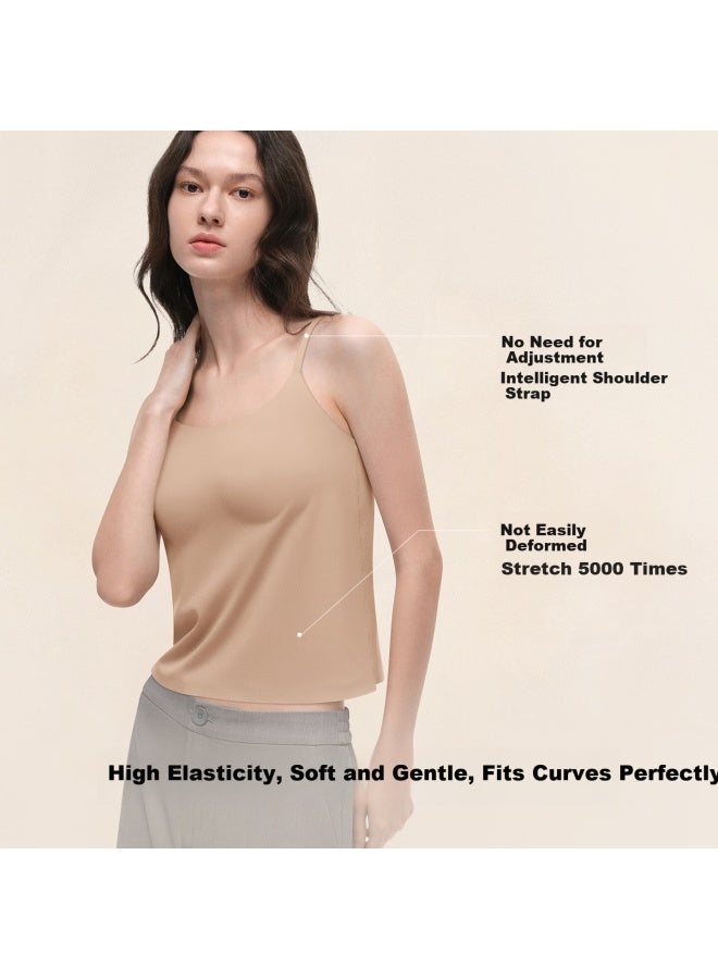 Ubras Yushuoxin Same Style New Small Milk Skin Camisole, One Size Fits All, Versatile Base Layer, Padded Bra, Honey Tea Brown Color - Image 4
