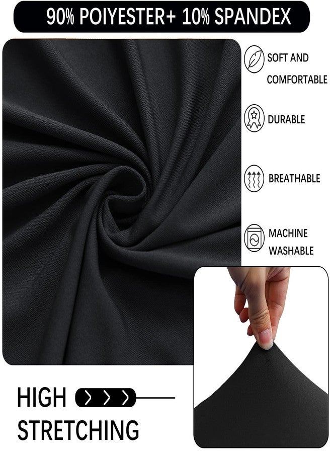 Jusmate Cocktail Spandex Stretch Round Tablecloth, 2 Pack 24"x43" Fitted Highboy Stretch Table Cover High Top Round Cocktail Tablecloth for Bar Wedding Party Banquet (Black) - Image 4