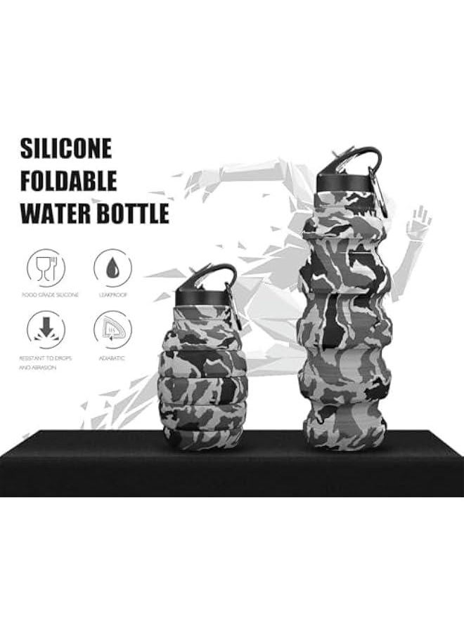 HOOKOR 19.5OZ/580ml Collapsible Water Bottle Sports Bottle Travel Water Bottle Does not Contain BPA Food Grade Silicone, Safe and Beautiful.  - Image 3