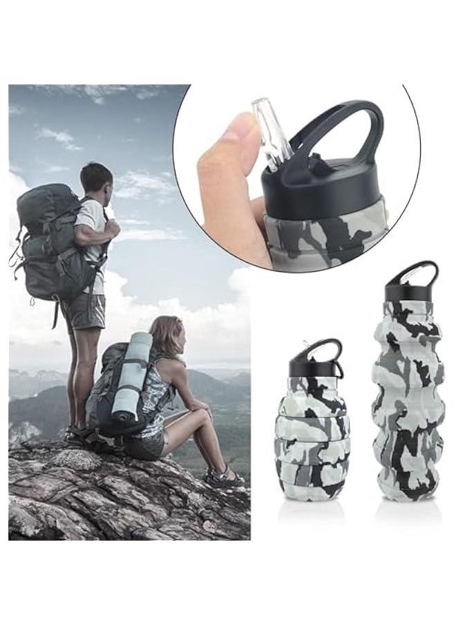 HOOKOR 19.5OZ/580ml Collapsible Water Bottle Sports Bottle Travel Water Bottle Does not Contain BPA Food Grade Silicone, Safe and Beautiful.  - Image 4