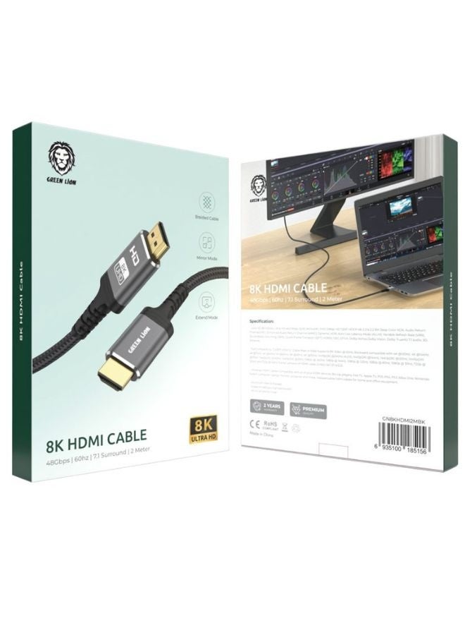 جرين ليون كابل HDMI ممتاز بطول 2 متر من Green Lion - كابل 8K UHD DisplayPort إلى HDMI للألعاب والبث المباشر والمزيد - Image 3