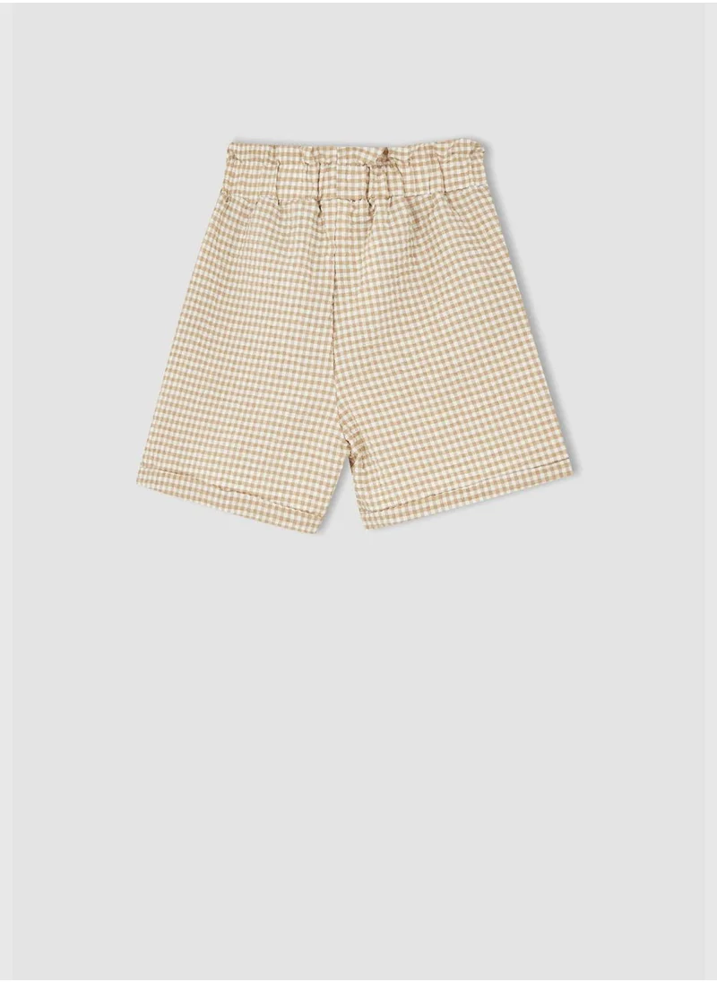 DeFacto Paperbag Fit Belted Check Print Short