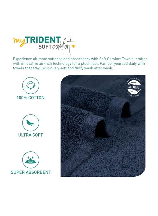Trident Soft Comfort Air Rich 100% Cotton Towels for Bath, 500 GSM Large Size Bathroom Towels for Men/Women, 1 Piece Bath Towel (69cm x 137cm), Navy - Image 3