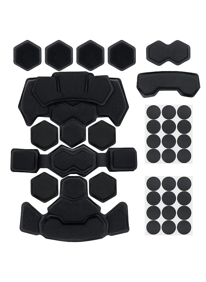 Universal Comfortable Tactical Airsoft Helmet Pads Internal Memory Foam Foam Protective Cushion Buffer Pad Protection Mat Accessories Liner System for Fast MT MICH IBH AF ACH Helmet Black - Image 1