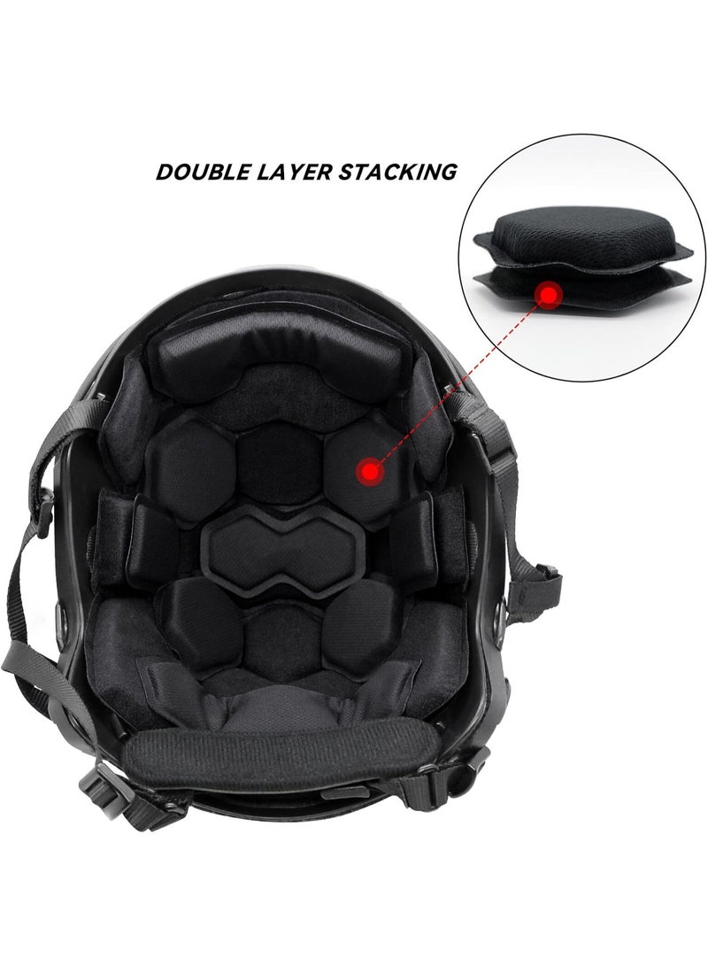Universal Comfortable Tactical Airsoft Helmet Pads Internal Memory Foam Foam Protective Cushion Buffer Pad Protection Mat Accessories Liner System for Fast MT MICH IBH AF ACH Helmet Black - Image 2