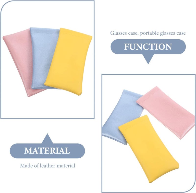 كلاراكو حقيبة تخزين النظارات من Klarako مكونة من 3 قطع، حافظة نظارات محمولة، حافظة نظارات شمسية، حافظة نظارات خفيفة الوزن، حافظة نظارات شمسية للرجال، حافظة نظارات جلدية ناعمة، إطار واقٍ للسفر - Image 5