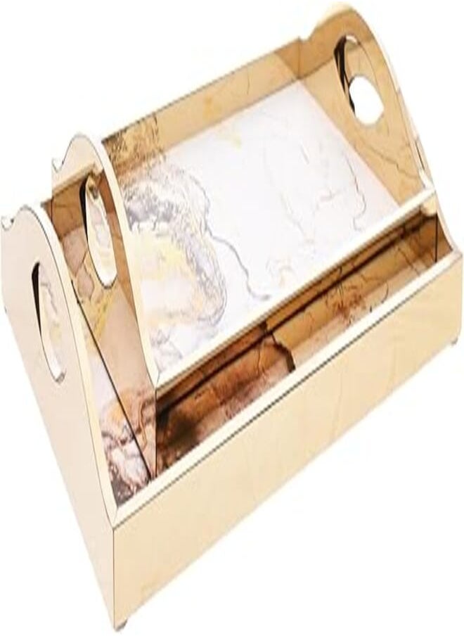 Oxford - Oxford Wood Shapes Tray 2-Pieces Set, Gold - Image 1