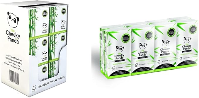 The Cheeky Panda مناديل الوجه من تشيكي باندا المصنوعة من الخيزران - علبة مناديل مستدامة خالية من البلاستيك - Image 1