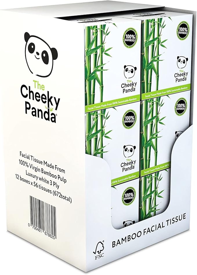 The Cheeky Panda مناديل الوجه من تشيكي باندا المصنوعة من الخيزران - علبة مناديل مستدامة خالية من البلاستيك - Image 2