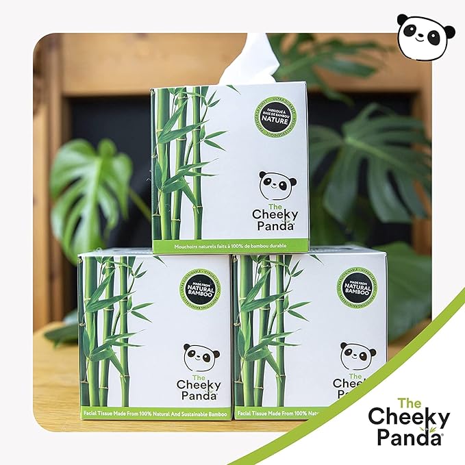 The Cheeky Panda مناديل الوجه من تشيكي باندا المصنوعة من الخيزران - علبة مناديل مستدامة خالية من البلاستيك - Image 3