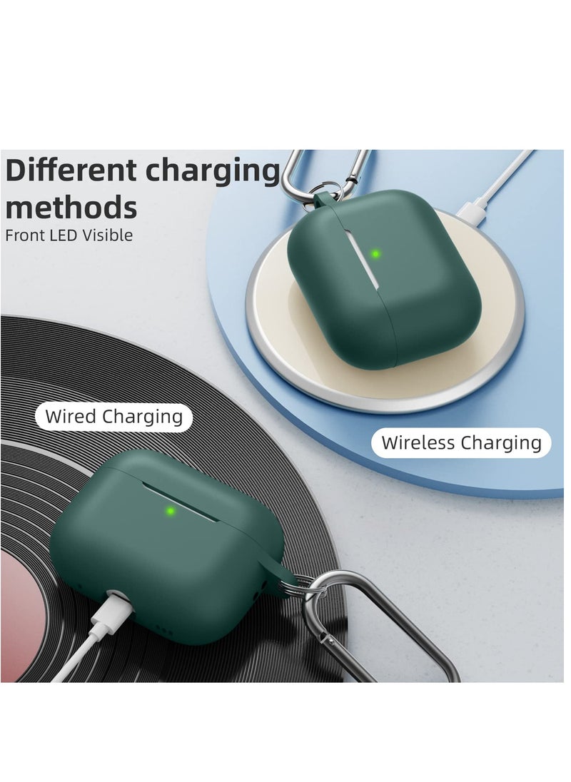 Generic AirPods Pro 2 2nd Case Cover and AirPods Pro Case for Women and Men, Soft Silicone Protective Case for Airpods Pro 2 Generation 2023 2022 and AirPods Pro 1st 2019 with Keychain Front LED Visible Green  - Image 5
