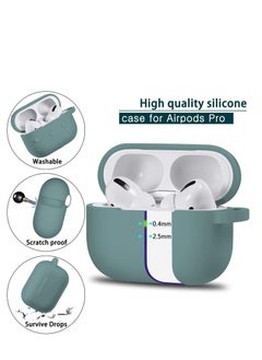 Generic AirPods Pro 2 2nd Case Cover and AirPods Pro Case for Women and Men, Soft Silicone Protective Case for Airpods Pro 2 Generation 2023 2022 and AirPods Pro 1st 2019 with Keychain Front LED Visible Green  - Image 2
