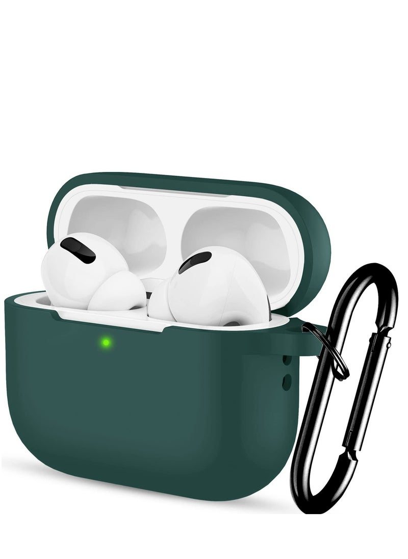 Generic AirPods Pro 2 2nd Case Cover and AirPods Pro Case for Women and Men, Soft Silicone Protective Case for Airpods Pro 2 Generation 2023 2022 and AirPods Pro 1st 2019 with Keychain Front LED Visible Green  - Image 1