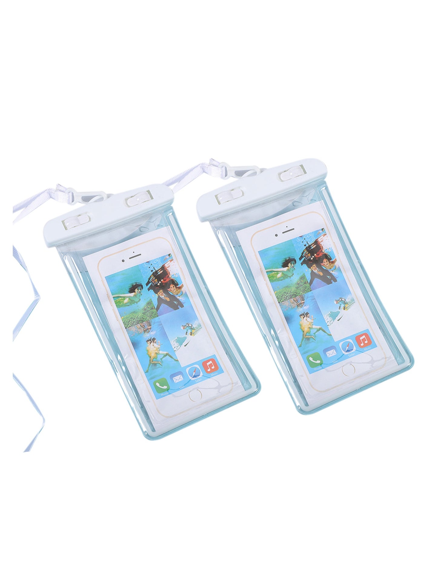Universal Waterproof Case, Waterproof Cell Phone Dry Bag Compatible for Phone up to 6.7" diagonal, Underwater Phone Pouch for Beach Travel (2 Pack,White)