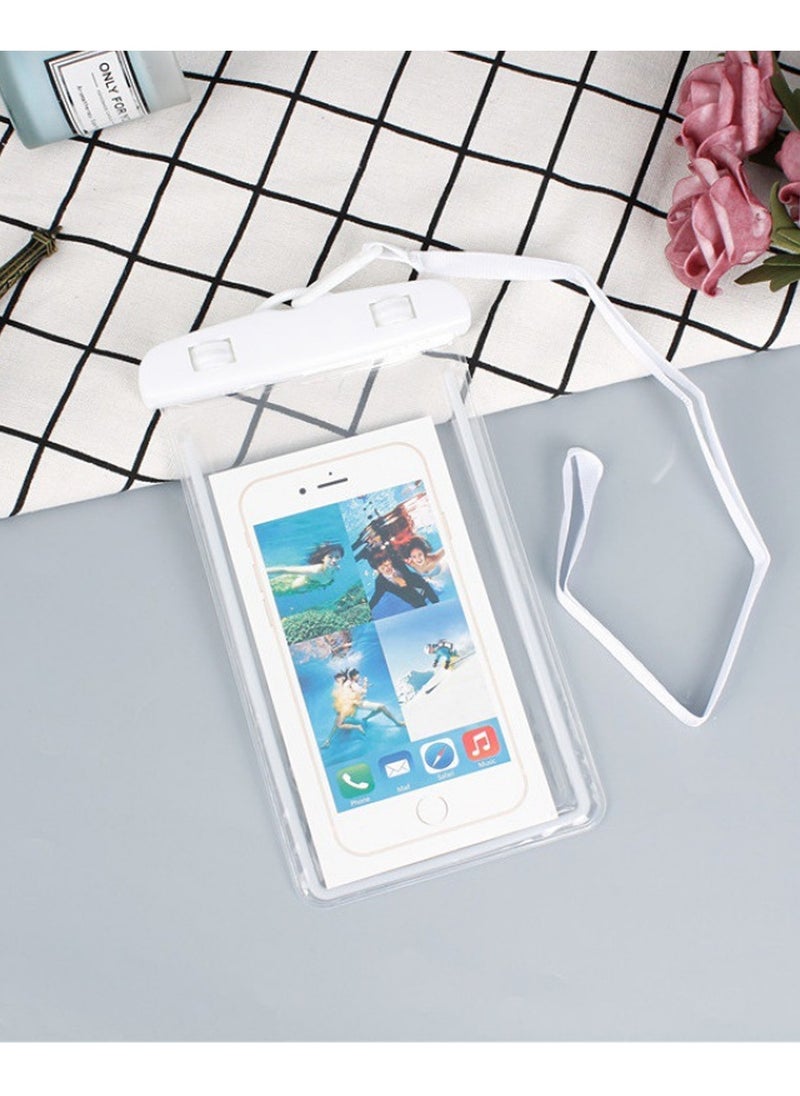 Generic Universal Waterproof Case, Waterproof Cell Phone Dry Bag Compatible for Phone up to 6.7" diagonal, Underwater Phone Pouch for Beach Travel (2 Pack，White)  - Image 2