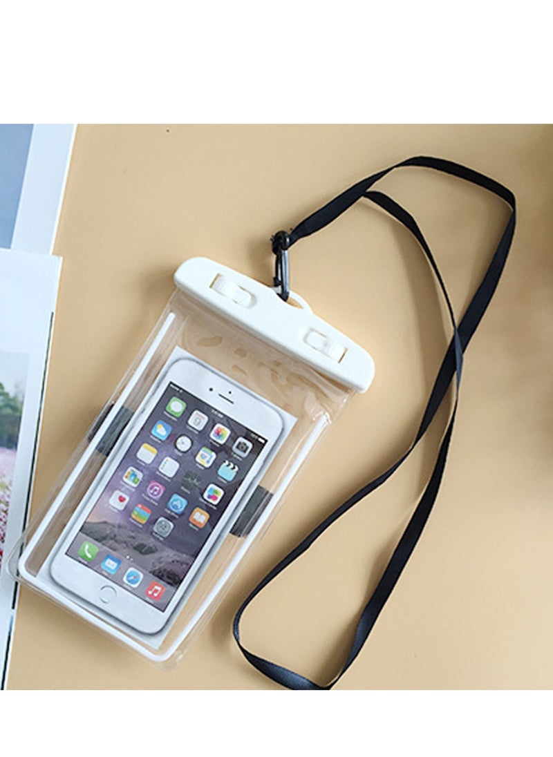 Generic Universal Waterproof Case, Waterproof Cell Phone Dry Bag Compatible for Phone up to 6.7" diagonal, Underwater Phone Pouch for Beach Travel (2 Pack，White)  - Image 3