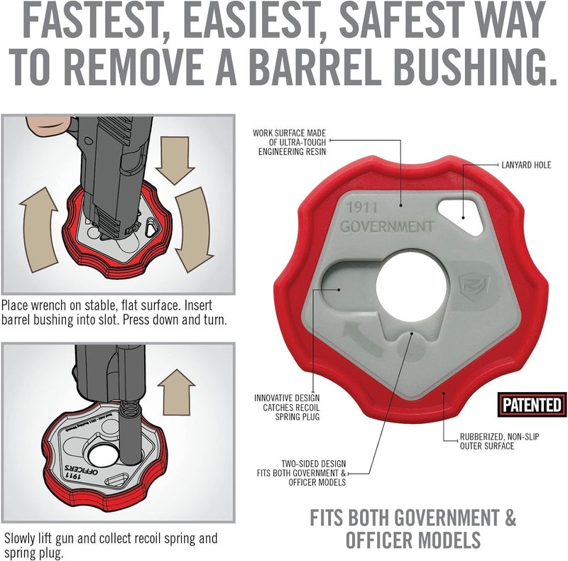 Real Avid 1911 Smart Wrench – Easy Barrel Bushing Removal with Spring Retention and Non‑Marring Resin for 1911 Government and Officer Models - Image 5