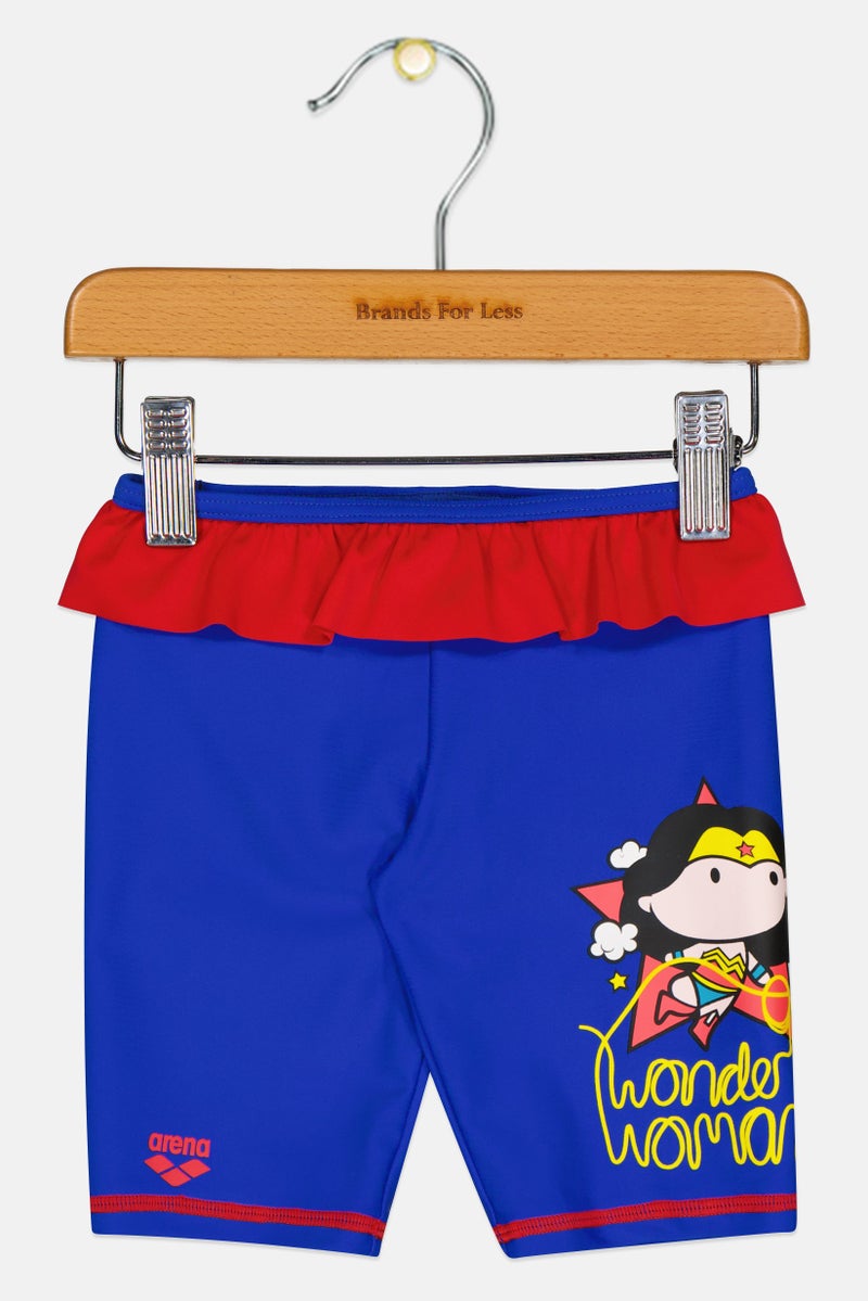 arena شورت سباحة مطبوع للأطفال البنات، أزرق - Image 1