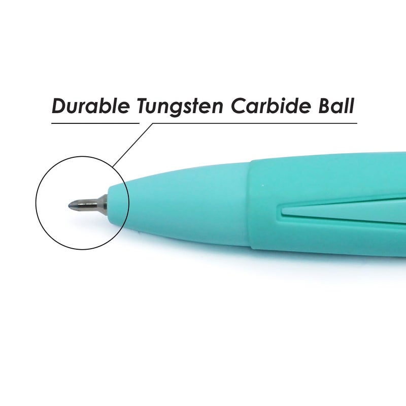 FLEXOFFICE Ballpoint Pens, Blue Ink, 0.5mm Fine Point, 12 Count Pack, Smooth Ink Pens, Ball point Pens, Assorted Body Color (FO-GELB039-Blue) - Image 3