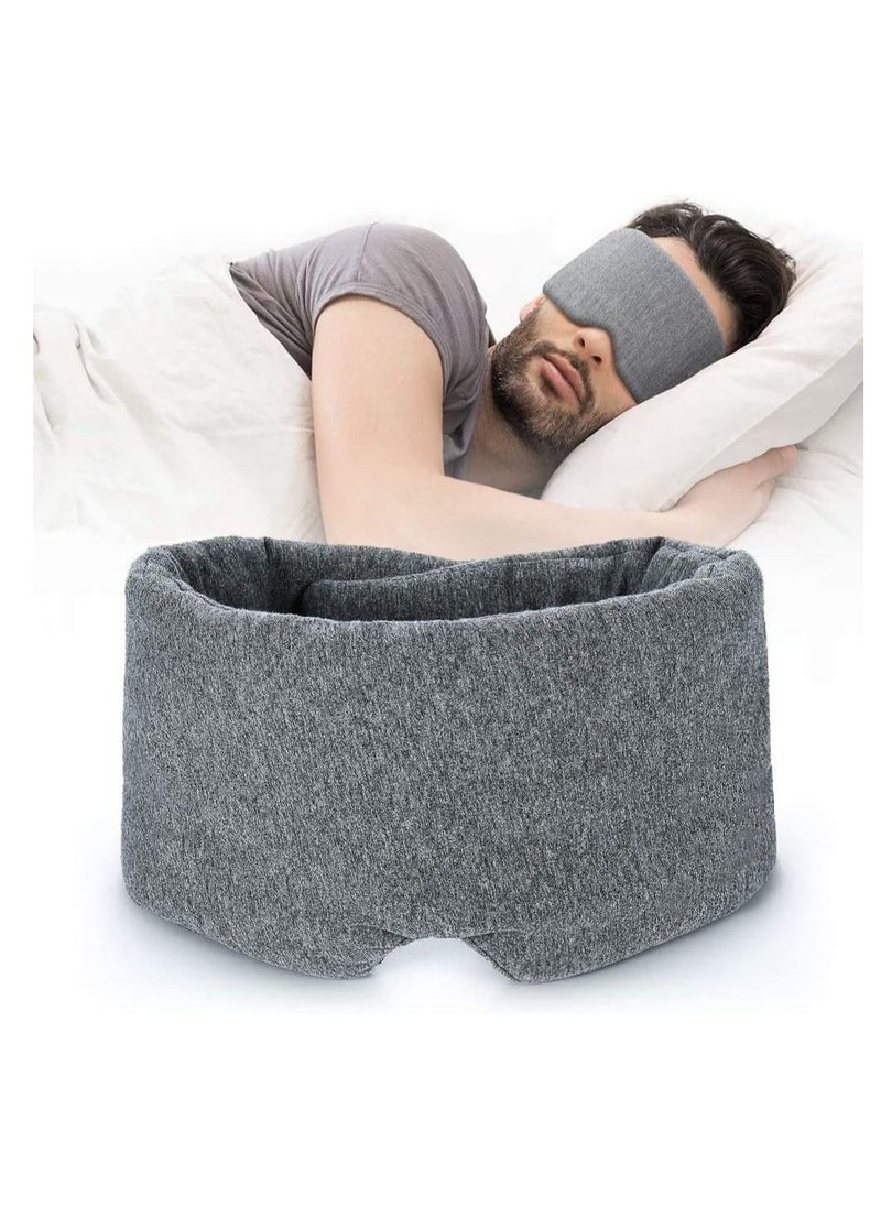 Excefore 100% Handmade Cotton Sleep Mask Blackout - Comfortable & Breathable Eye Mask for Sleeping Adjustable Blinder Blindfold Airplane with Travel Pouch - Best Night Companion Eyeshade for Women Men Kid  - Image 1