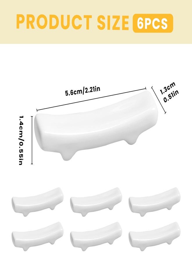 Gabrella 6 Pcs Chopstick Holder, White Ceramic Chopstick Rest, Porcelain Chinese Chopsticks Holder for Chinese Food, Home, Hotel, Resta Countertop Ornaments - Image 2