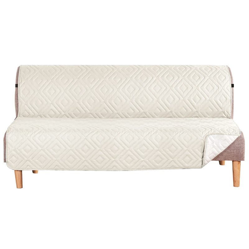 H.VERSAILTEX HVERSAILTEX Futon Cover Reversible Sofa Slipcover Furniture Protector Water Resistant 2 Inch Wide Elastic Straps Sofa Bed Pets Kids Dog Cat Fit Sitting Width Up to 70Futon IvoryBeige 