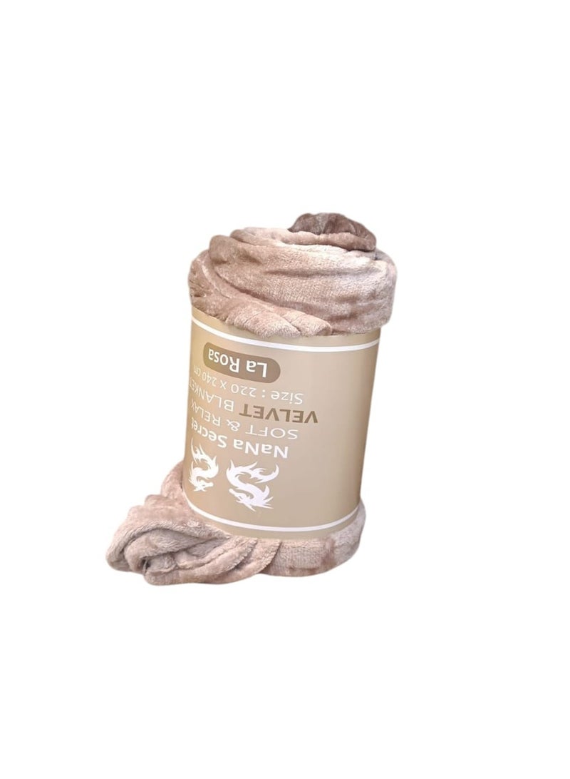 نانا سيكريت بطانية تدفئة سرير كبير  سادة مقاس 220*240سم - Image 2