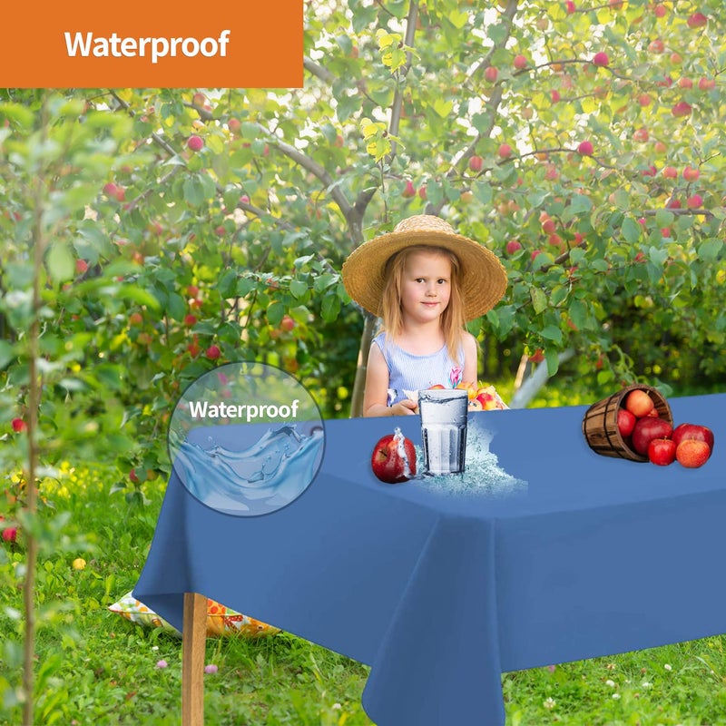Party Dimensions Blue Disposable Plastic Tablecloth for Rectangle Tables (12 Pack) Premium Decorative Table Cloths for Parties  Events & Weddings  Indoors & Outdoors  54 x 108 inches  Plastic Table Cover - Image 4