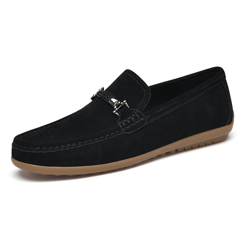 Men'S And Women'S Shoes, Slip-On Flat Driving Casual Shoes, Low-Cut Slip-On Suede Leather Shoes - Image 1