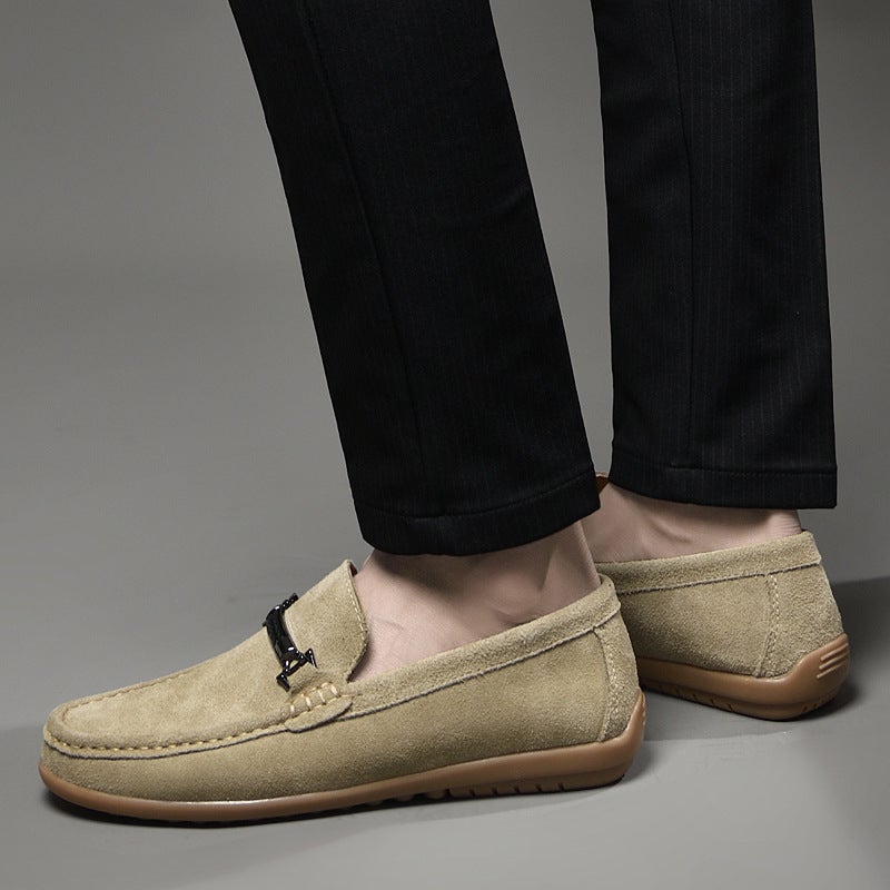Men'S And Women'S Shoes, Slip-On Flat Driving Casual Shoes, Low-Cut Slip-On Suede Leather Shoes - Image 5