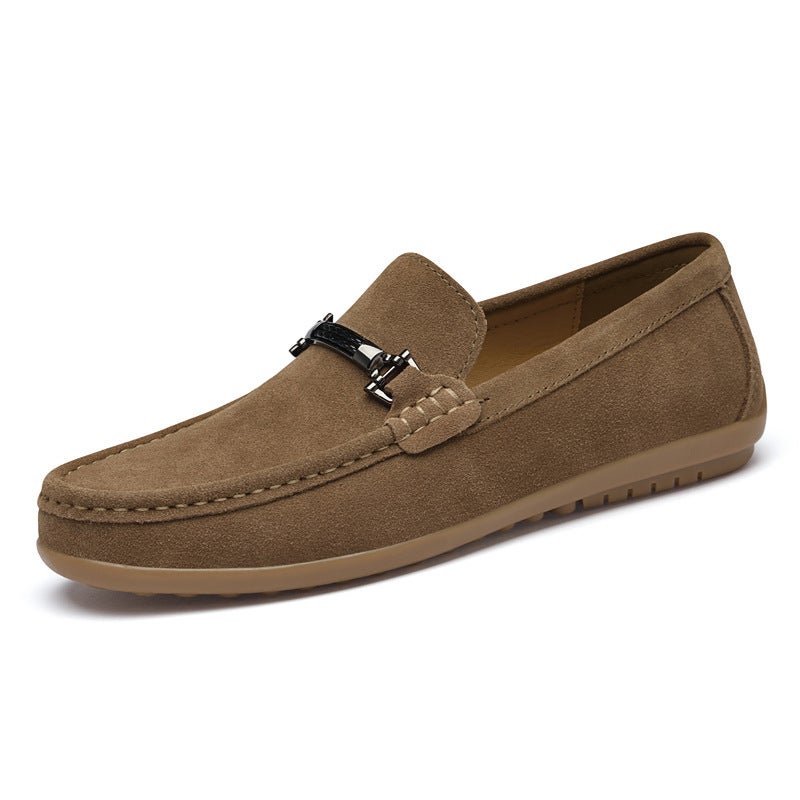 Men'S And Women'S Shoes, Slip-On Flat Driving Casual Shoes, Low-Cut Slip-On Suede Leather Shoes - Image 3