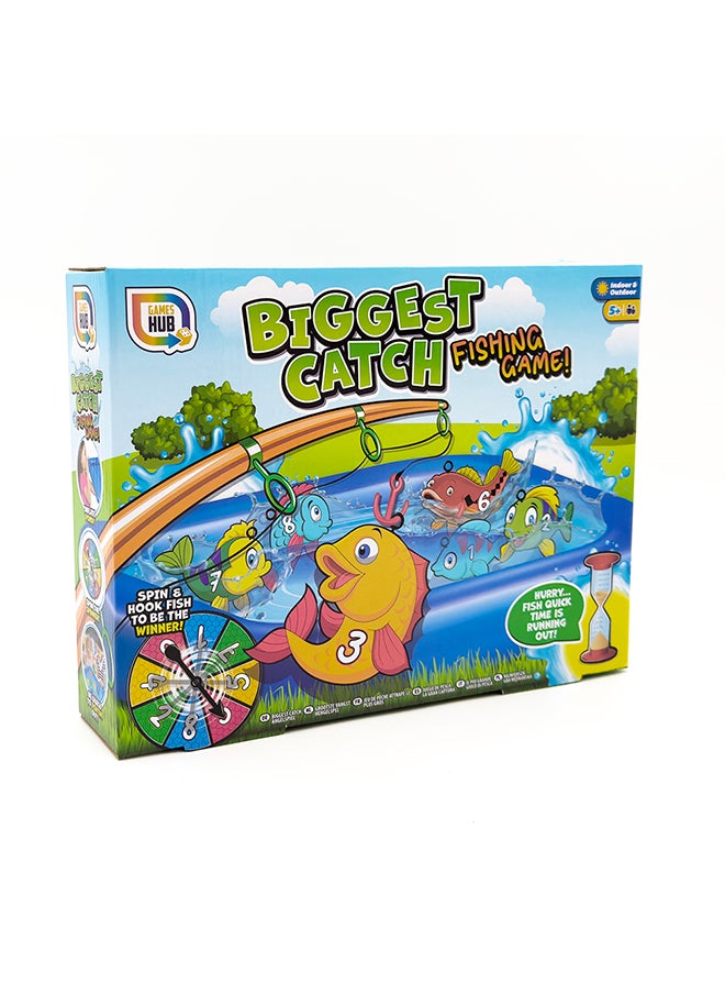 RMS - The Biggest Catch Fishing Game – Spin And Hook Fish – Inflatable Pond With Fishing Rod And Timer - Image 1