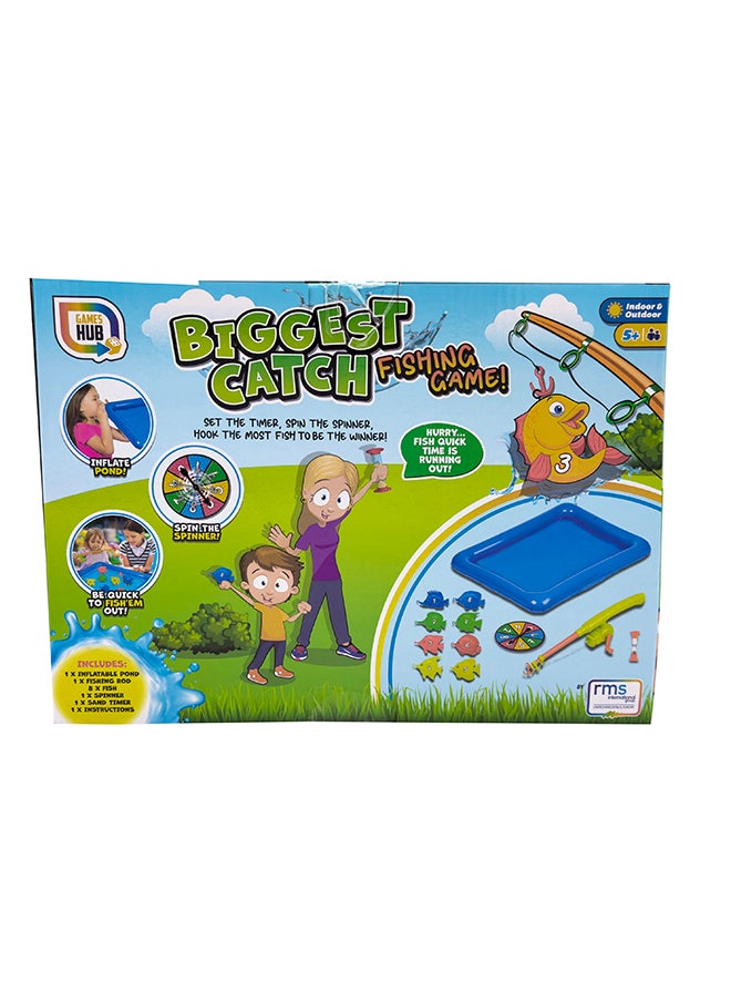 RMS - The Biggest Catch Fishing Game – Spin And Hook Fish – Inflatable Pond With Fishing Rod And Timer - Image 1