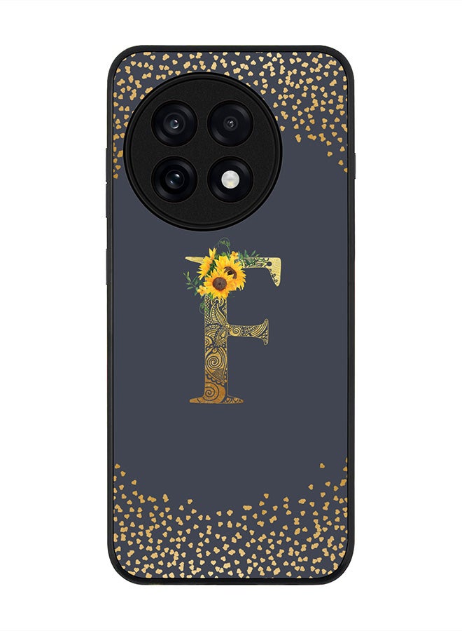 Stylizedd For OnePlus 13R / Ace 5 Pro Case,Slim fit Camera Protection, Shockproof Thin Phone cover  - Custom Floral Monogram - F  (Grey )