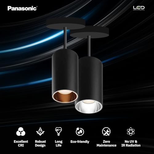 Panasonic 12W Cylindrical Pendant Spotlight, Rose Gold Reflector, Pendant Ceiling Light for Home with Rose Gold Reflector (Natural White - PDHM01124) - Image 3