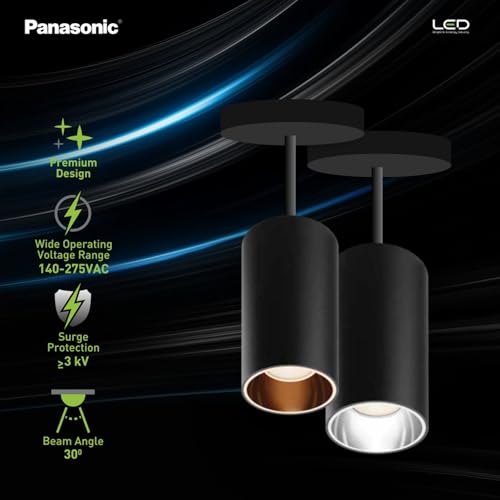 Panasonic 12W Cylindrical Pendant Spotlight, Rose Gold Reflector, Pendant Ceiling Light for Home with Rose Gold Reflector (Natural White - PDHM01124) - Image 4