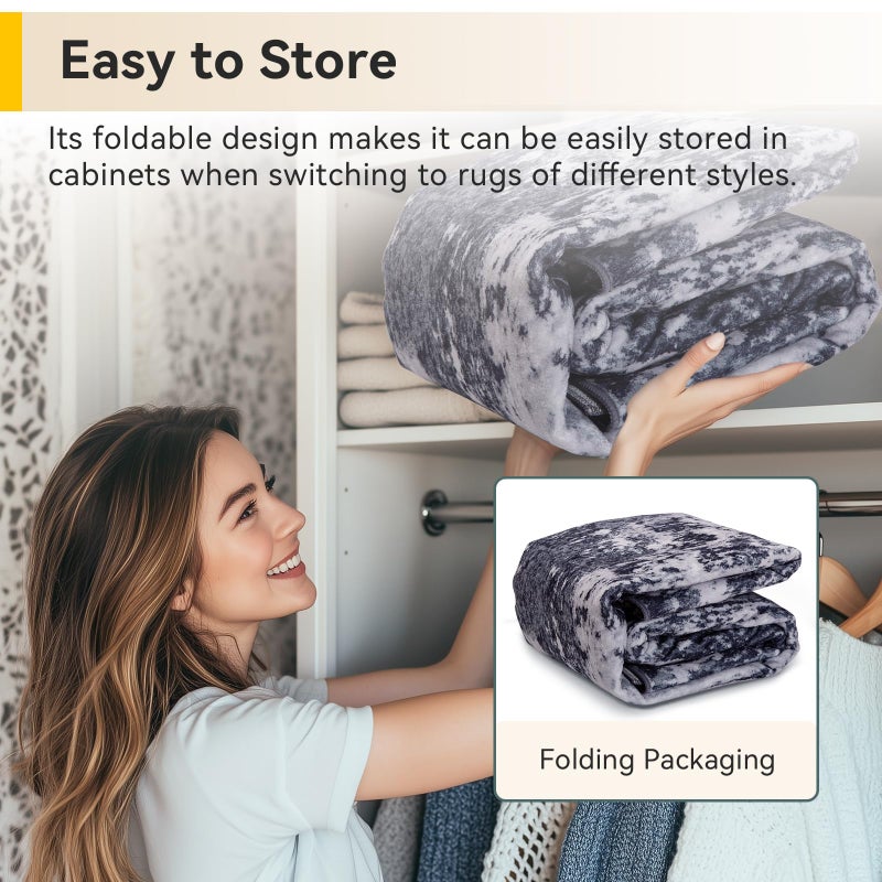 RELEANY Washable Area Rugs 4ft Non-Slip Modern Abstract Soft for Living Room Entryway Bedroom Nursery  Print Pattern  Black Navy Blue Gray - Image 5