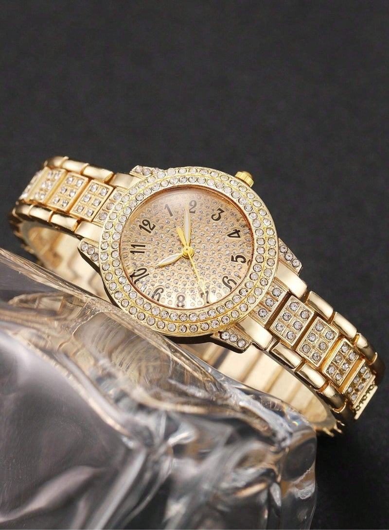 Eid gifts – A complete women's accessory set consisting of 5 pieces: a watch, necklace, ring, bracelet, and earrings. Perfect for Eid gifts, birthdays, and graduation celebrations.  - Image 3